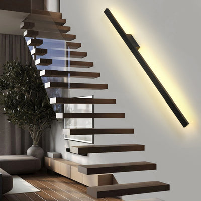 Moderne minimalistische rechteckige Basisstreifen-PC-Aluminium-LED-Wandleuchte für das Wohnzimmer 