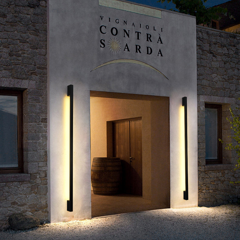 Moderne minimalistische rechteckige Basisstreifen-PC-Aluminium-LED-Wandleuchte für das Wohnzimmer 