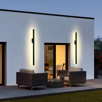 Moderne minimalistische rechteckige Basisstreifen-PC-Aluminium-LED-Wandleuchte für das Wohnzimmer 