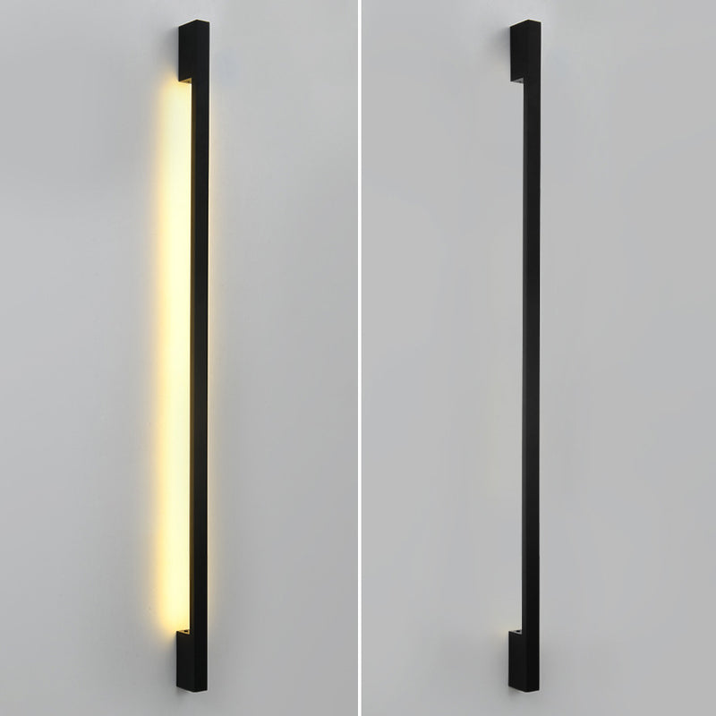 Moderne minimalistische rechteckige Basisstreifen-PC-Aluminium-LED-Wandleuchte für das Wohnzimmer 