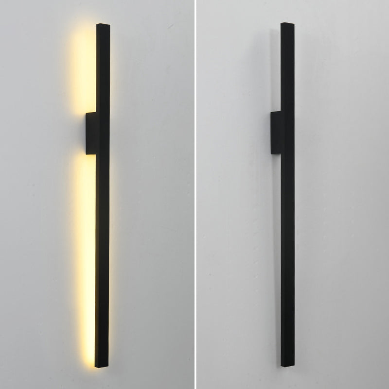 Moderne minimalistische rechteckige Basisstreifen-PC-Aluminium-LED-Wandleuchte für das Wohnzimmer 