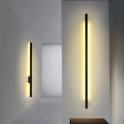 Moderne minimalistische rechteckige Basisstreifen-PC-Aluminium-LED-Wandleuchte für das Wohnzimmer 