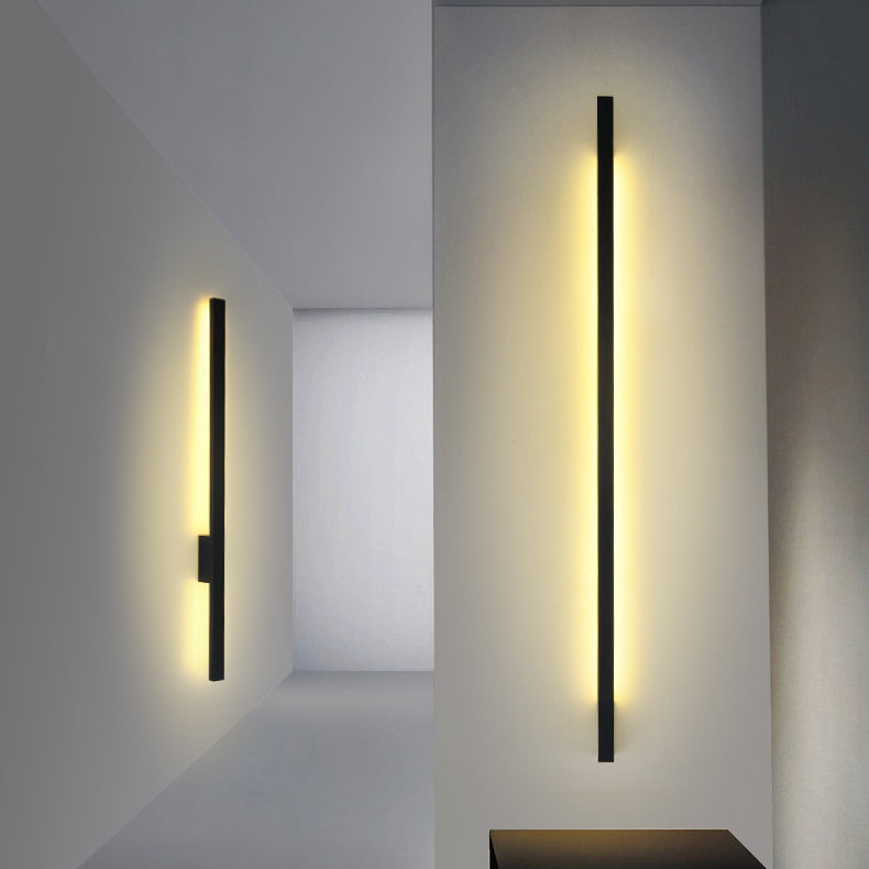 Moderne minimalistische rechteckige Basisstreifen-PC-Aluminium-LED-Wandleuchte für das Wohnzimmer 