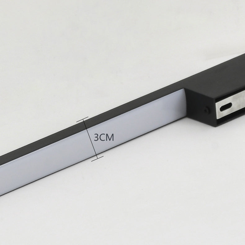 Moderne minimalistische rechteckige Basisstreifen-PC-Aluminium-LED-Wandleuchte für das Wohnzimmer 