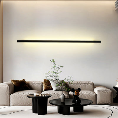 Moderne minimalistische rechteckige Basisstreifen-PC-Aluminium-LED-Wandleuchte für das Wohnzimmer 