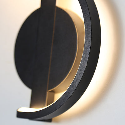 Contemporary Creative Music Note Shape Line Round Silicone Iron LED Wall Sconce Lamp For Living Room