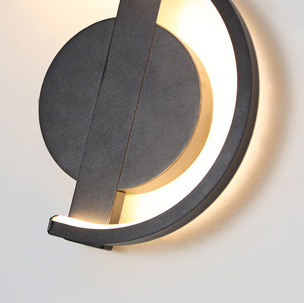 Applique murale LED en fer en silicone ronde en forme de note de musique créative contemporaine pour salon 