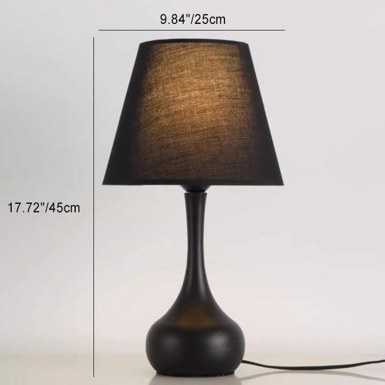 Zeitgenössische kreative runde Tropfenform mit gewelltem Stoff Eisen 1-Licht Tischlampe für das Wohnzimmer 