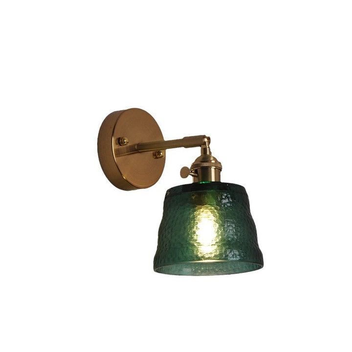 Applique Murale 1 Lumière en Fer et Verre Cône Rond Vintage Traditionnel Pour Salon 