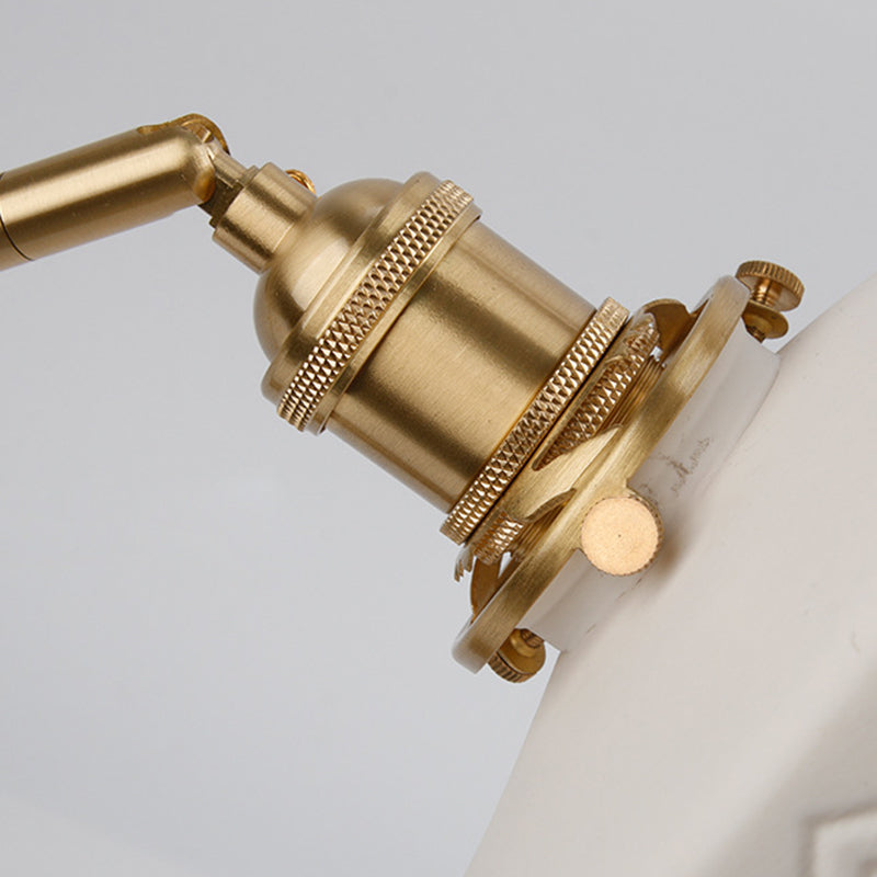 Traditionelle japanische Ball Kiefernglas Keramik Messing 1-Licht Wandleuchte für Wohnzimmer 