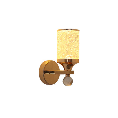 Cilindro de Lujo Moderno Redondo Medio Redondo de Acrílico Hardware Aplique de Pared de 1 Luz Para Sala de Estar 