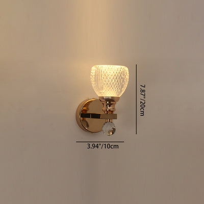 Cilindro de Lujo Moderno Redondo Medio Redondo de Acrílico Hardware Aplique de Pared de 1 Luz Para Sala de Estar 