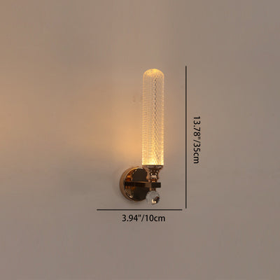 Cilindro de Lujo Moderno Redondo Medio Redondo de Acrílico Hardware Aplique de Pared de 1 Luz Para Sala de Estar 