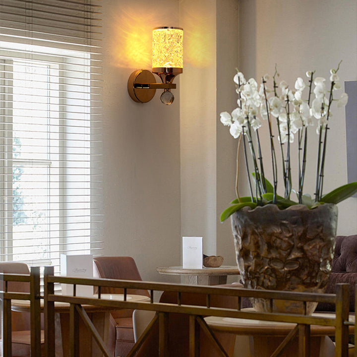 Modern Luxury Cylinder Round Half Round Acrylic Hardware 1-Light Wall Sconce Lamp For Living Room