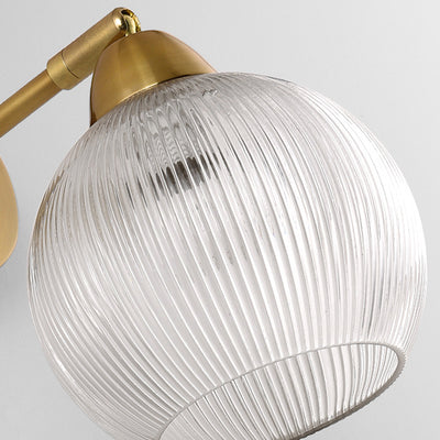 Contemporary Scandinavian Magic Bean Wave Pleat Round Glass Hardware 1-Light Wall Sconce Lamp For Living Room