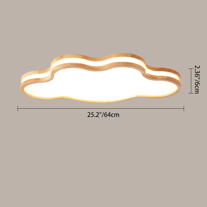 Luz de techo LED empotrada de madera con diseño Art Deco moderno de luna, nubes y estrellas para sala de estar 