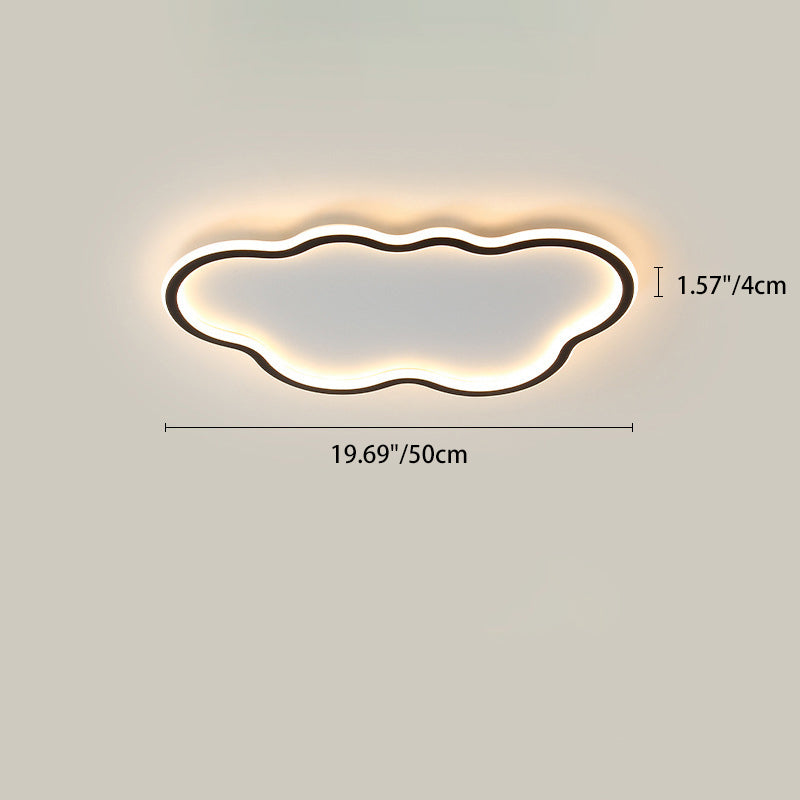 Plafonnier LED en silicone aluminium fer moderne minimaliste nuages vagues pour chambre à coucher 