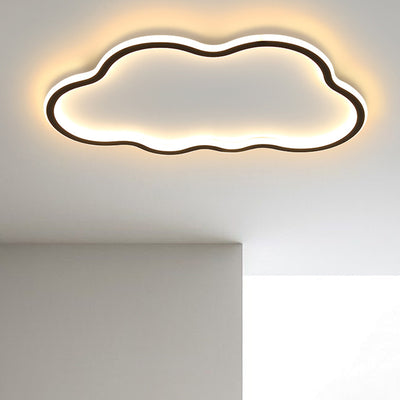 Plafonnier LED en silicone aluminium fer moderne minimaliste nuages vagues pour chambre à coucher 
