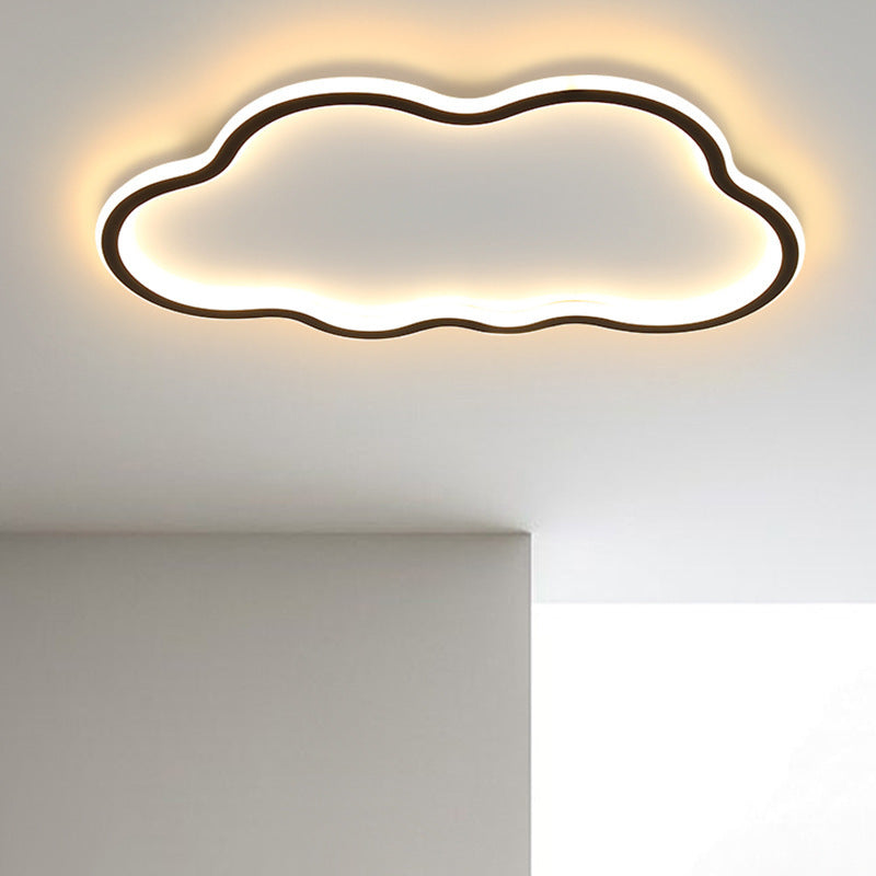 Plafonnier LED en silicone aluminium fer moderne minimaliste nuages vagues pour chambre à coucher 