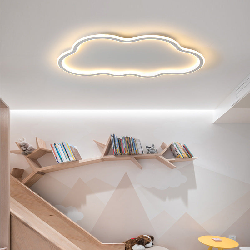 Plafonnier LED en silicone aluminium fer moderne minimaliste nuages vagues pour chambre à coucher 