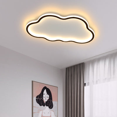 Plafonnier LED en silicone aluminium fer moderne minimaliste nuages vagues pour chambre à coucher 