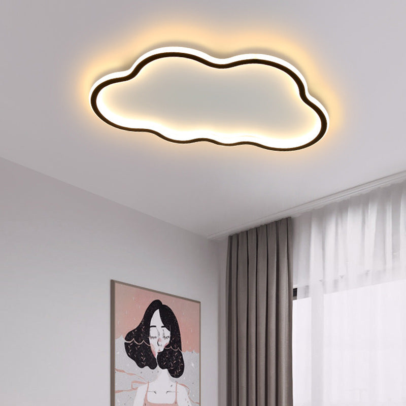 Plafonnier LED en silicone aluminium fer moderne minimaliste nuages vagues pour chambre à coucher 
