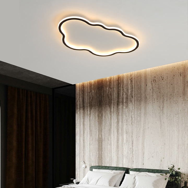 ضوء سقف LED مثبت بشكل متدفق من الألمنيوم والحديد بتصميم حديث وبسيط مع أمواج وسحب من السيليكون لغرفة النوم 