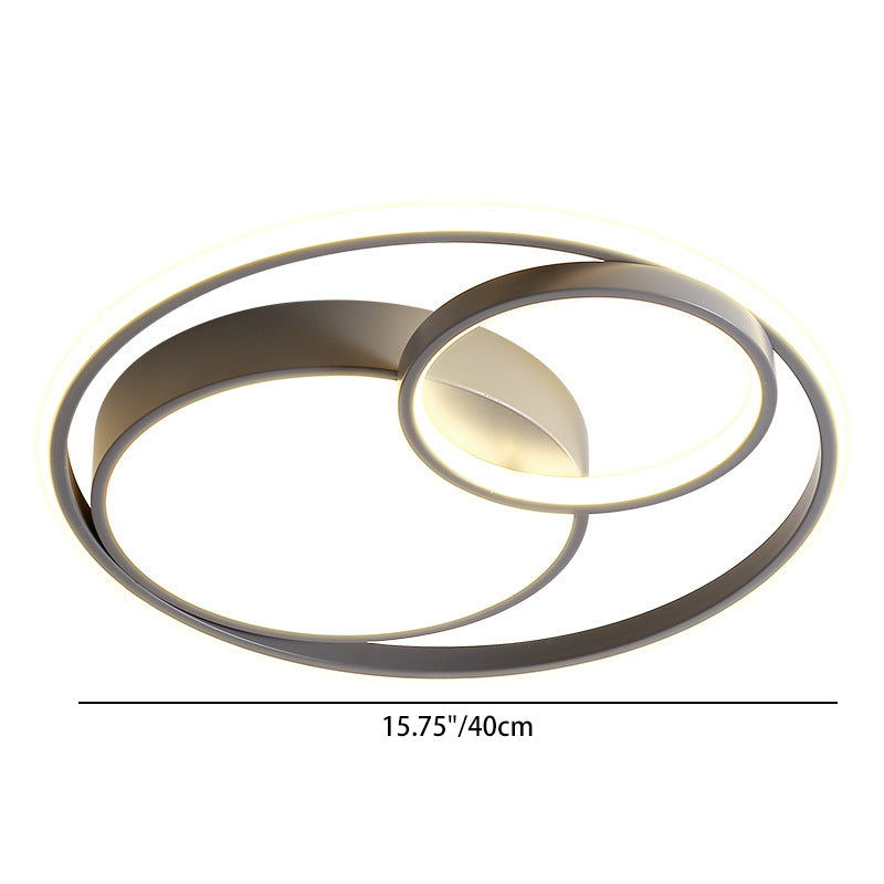 Moderne minimalistische runde Stapelring-Eisen-LED-Deckenleuchte für das Schlafzimmer 