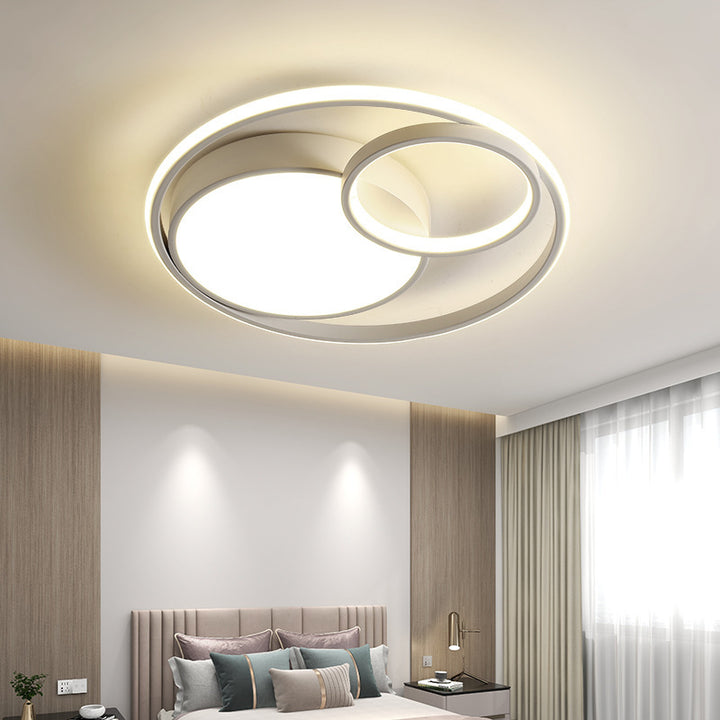 Moderne minimalistische runde Stapelring-Eisen-LED-Deckenleuchte für das Schlafzimmer 