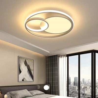 Plafonnier LED en fer moderne minimaliste rond pour chambre à coucher 