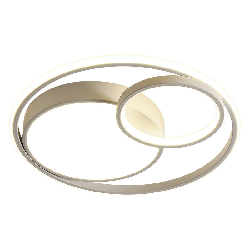 Plafonnier LED en fer moderne minimaliste rond pour chambre à coucher 
