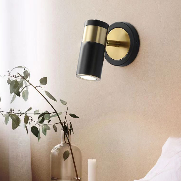 Contemporary Scandinavian Cylinder Round Curved Iron 1-Light Wall Sconce Lamp For Living Room