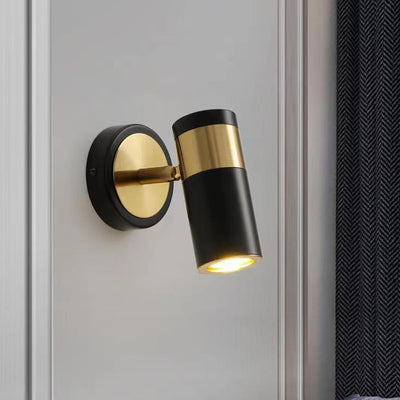 Contemporary Scandinavian Cylinder Round Curved Iron 1-Light Wall Sconce Lamp For Living Room