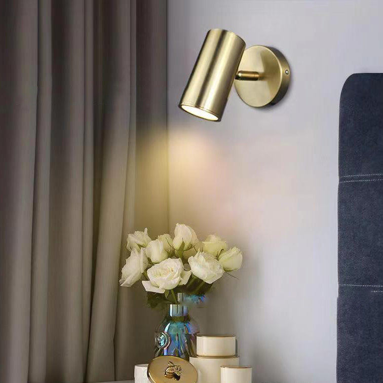 Contemporary Scandinavian Cylinder Round Curved Iron 1-Light Wall Sconce Lamp For Living Room