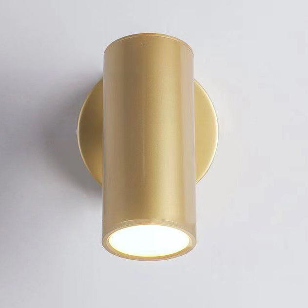 Contemporary Scandinavian Cylinder Round Curved Iron 1-Light Wall Sconce Lamp For Living Room