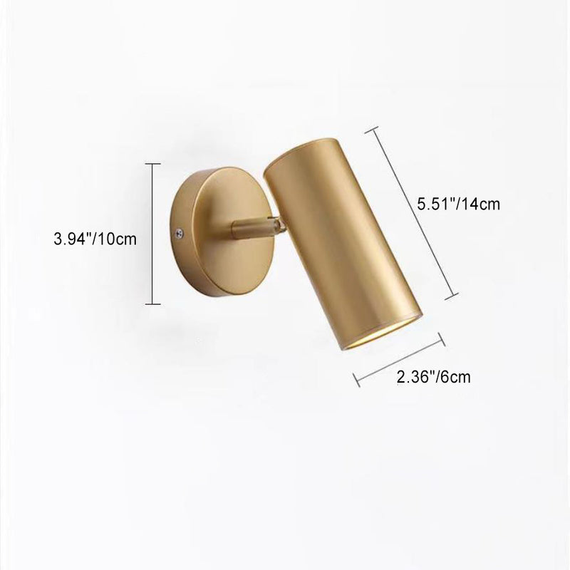 Contemporary Scandinavian Cylinder Round Curved Iron 1-Light Wall Sconce Lamp For Living Room