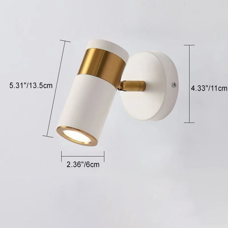 Contemporary Scandinavian Cylinder Round Curved Iron 1-Light Wall Sconce Lamp For Living Room