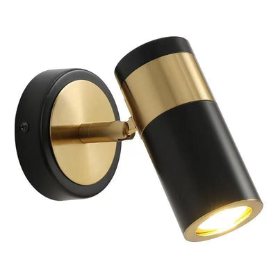 Contemporary Scandinavian Cylinder Round Curved Iron 1-Light Wall Sconce Lamp For Living Room