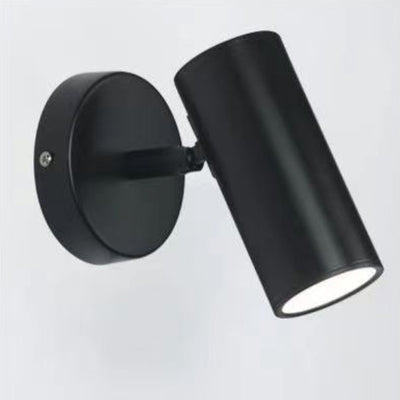 Contemporary Scandinavian Cylinder Round Curved Iron 1-Light Wall Sconce Lamp For Living Room