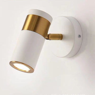 Contemporary Scandinavian Cylinder Round Curved Iron 1-Light Wall Sconce Lamp For Living Room