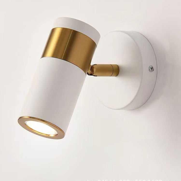 Contemporary Scandinavian Cylinder Round Curved Iron 1-Light Wall Sconce Lamp For Living Room