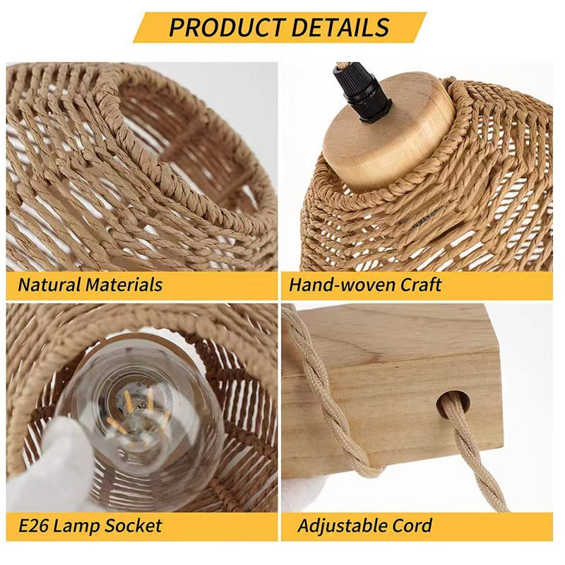 Traditional Vintage Square Skeleton Spherical Bamboo Rattan 1-Light Wall Sconce Lamp For Living Room