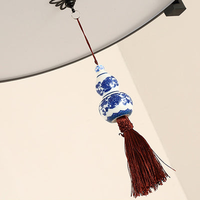 Traditional Chinese Round Bamboo Patterned Fabric Iron 3-Light Chandelier For Living Room