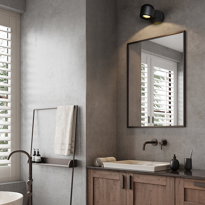 Moderne minimalistische zylindrische runde drehbare Aluminium-LED-Wandleuchte für das Wohnzimmer 
