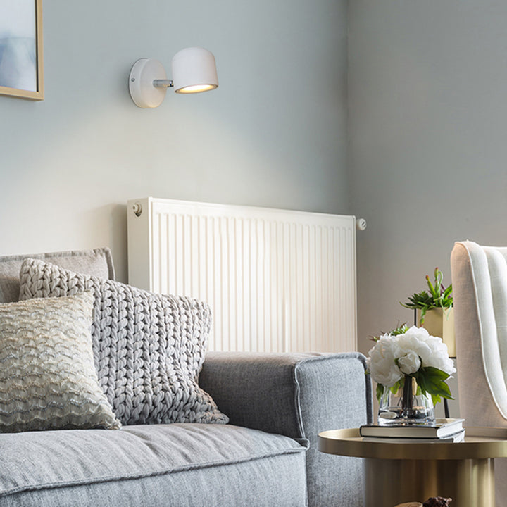 Moderne minimalistische zylindrische runde drehbare Aluminium-LED-Wandleuchte für das Wohnzimmer 