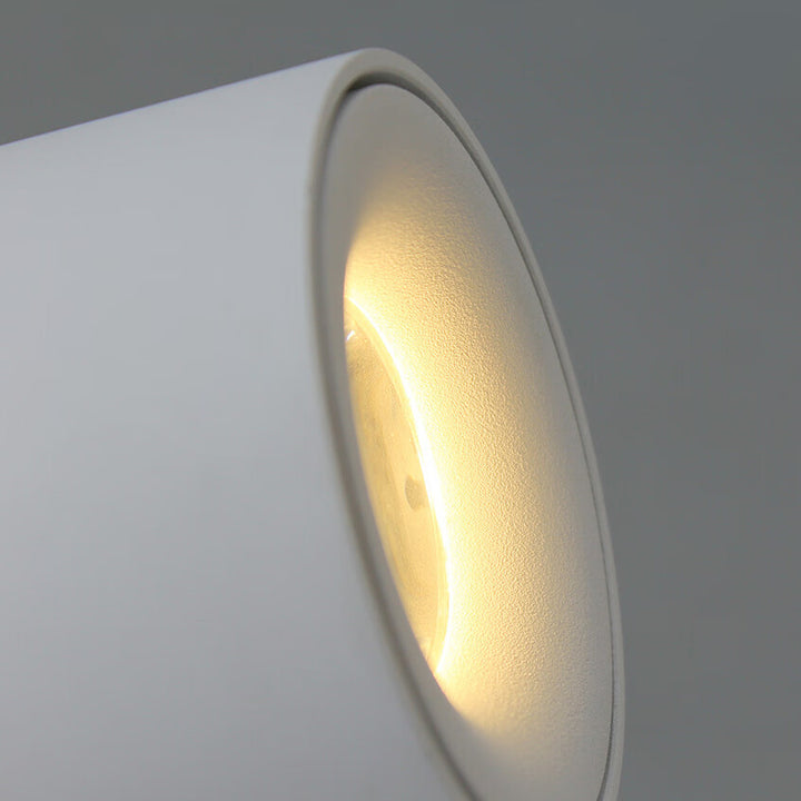 Moderne minimalistische zylindrische runde drehbare Aluminium-LED-Wandleuchte für das Wohnzimmer 