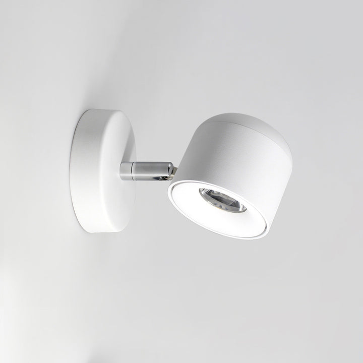 Moderne minimalistische zylindrische runde drehbare Aluminium-LED-Wandleuchte für das Wohnzimmer 