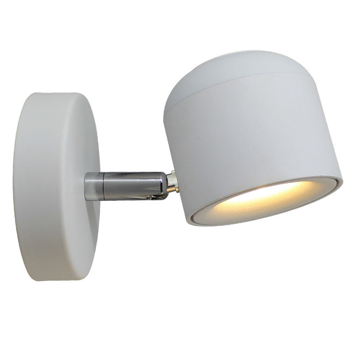Moderne minimalistische zylindrische runde drehbare Aluminium-LED-Wandleuchte für das Wohnzimmer 