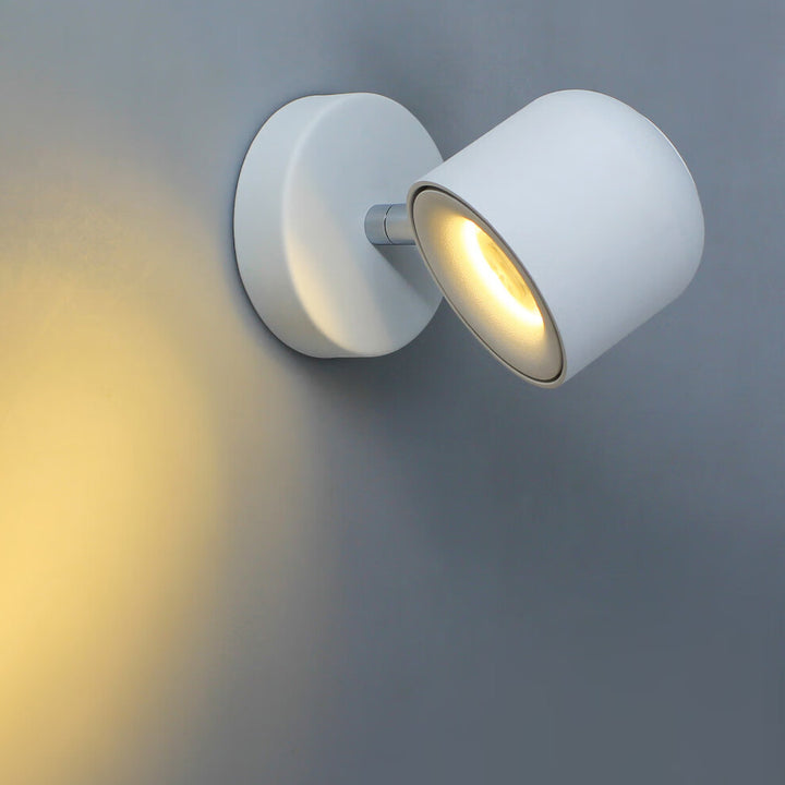 Moderne minimalistische zylindrische runde drehbare Aluminium-LED-Wandleuchte für das Wohnzimmer 