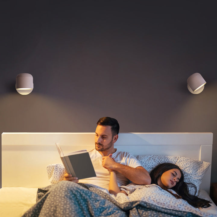 Moderne minimalistische zylindrische runde drehbare Aluminium-LED-Wandleuchte für das Wohnzimmer 